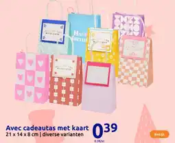 Action Avec cadeautas met kaart aanbieding