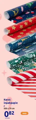Action Kerst inpakpapier aanbieding