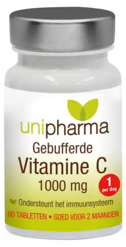 De Online Drogist Unipharma Gebufferde Vitamine C 1000mg Tabletten aanbieding