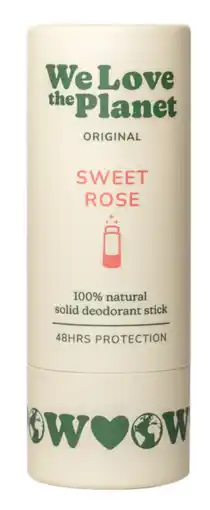 De Online Drogist We Love The Planet Sweet Rose Deodorant Stick aanbieding