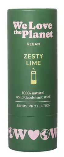 De Online Drogist We Love The Planet Zesty Lime Deodorant Stick aanbieding