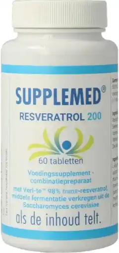 De Online Drogist Supplemed Resveratrol 200 Tabletten aanbieding