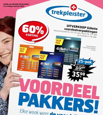 Trekpleister Uitverkoop Gillette voordeelverpakkingen aanbieding