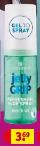 Kruidvat essence Jelly Grip Refreshing Aloe Spray aanbieding