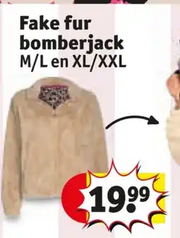 Kruidvat Fake fur bomberjack aanbieding