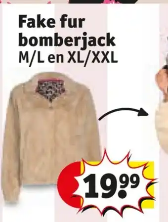 Kruidvat Fake fur bomberjack aanbieding