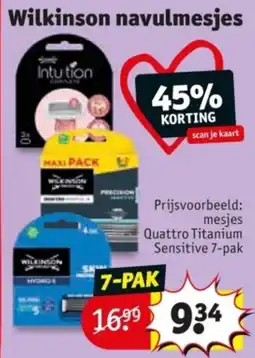 Kruidvat Wilkinson Navulmesjes aanbieding