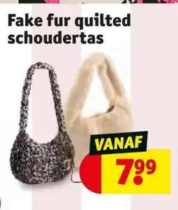Kruidvat Fake fur quilted schoudertas aanbieding