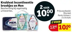 Kruidvat Prijsvoorbeeld: Kruidvat incontinentie bodylotion broekjes en Men aanbieding