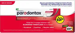 Kruidvat Keuze parodontax Original, Extra Fresh, Fluoride vrij, Whitening en Ultra Clean aanbieding