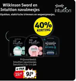 Kruidvat Wilkinson Sword en Intuition navulmesjes aanbieding