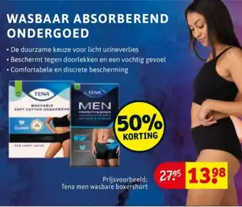 Kruidvat Tena Wasbaar Absorberend Ondergoed aanbieding