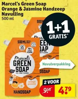 Kruidvat Marcel's Green Soap Orange & Jasmine Handzeep Navulling aanbieding
