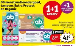 Kruidvat OB menstruatieondergoed, tampons Extra Protect en Organic aanbieding