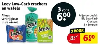 Kruidvat Leev Low Carb Crackers en Wafels aanbieding