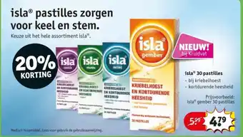 Kruidvat isla Pastilles Zorgen voor Keel en Stem aanbieding
