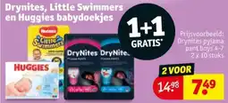 Kruidvat Drynites, Little Swimmers en Huggies babydoekjes aanbieding