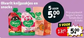 Kruidvat Olvarit knijpzakjes en snacks aanbieding