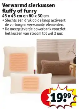 Kruidvat Verwarmd sierkussen fluffy of furry aanbieding