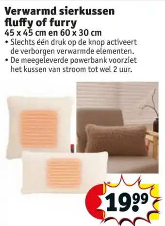 Kruidvat Verwarmd sierkussen fluffy of furry aanbieding