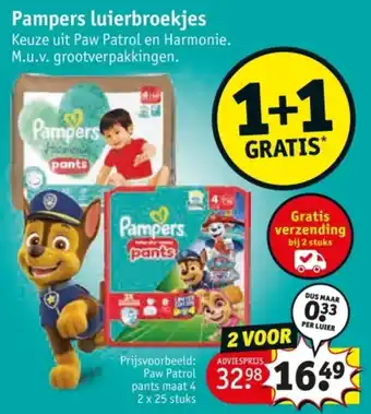Kruidvat Pampers luierbroekjes aanbieding