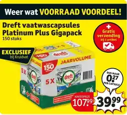 Kruidvat Dreft vaatwascapsules Platinum Plus Gigapack aanbieding
