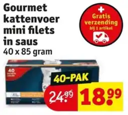 Kruidvat Gourmet kattenvoer mini filets in saus aanbieding