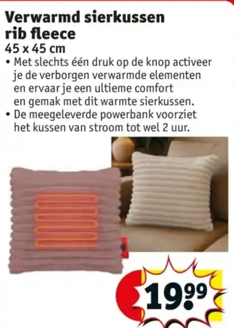 Kruidvat Verwarmd sierkussen rib fleece aanbieding