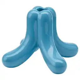 IKEA Blauw keramisch decoratief item, abstract ontwerp met vier gebogen poten en gladde afwerking aanbieding