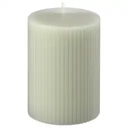 IKEA Witte glasbjÖrk kaars, geribbeld design, rechtopstaand aanbieding