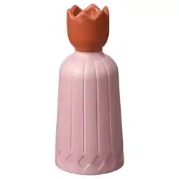 IKEA Roze keramische kandelaar, sierlijke top, klassieke vorm aanbieding