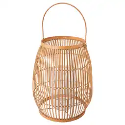 IKEA HÖvisk bamboe lantaarn, naturel. Handgeweven met een handvat, met een glazen kandelaar aanbieding