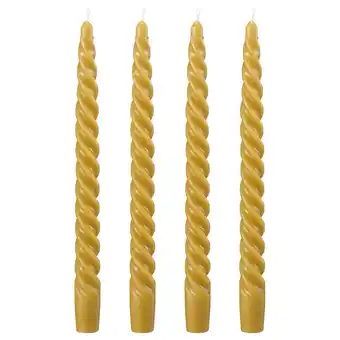 IKEA Vier hoge, gouden gedraaide kaarsen. Eenvoudig en elegant, perfect voor sfeer aanbieding