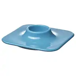 IKEA Blauw keramisch dienblad met een centrale put, rechthoekige vorm, gladde randen aanbieding