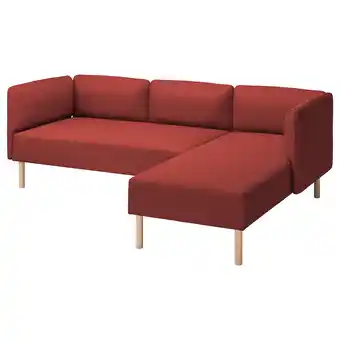 IKEA Rode l-vormige bank, houten poten aanbieding