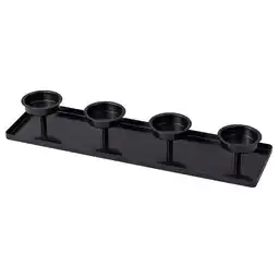 IKEA Zwart rechthoekig vinterfint dienblad met vier ronde houders, stalen onderstel aanbieding