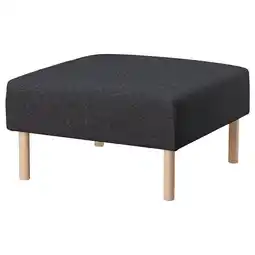 IKEA Lillehem houtskool stof poef, vierkant, vier houten poten aanbieding