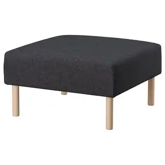 IKEA Lillehem houtskool stof poef, vierkant, vier houten poten aanbieding