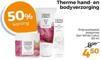 Trekpleister Therme hand en bodyverzorging aanbieding