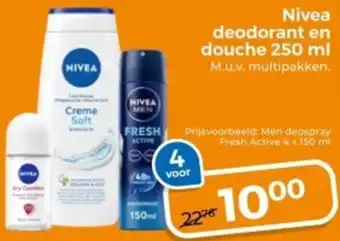 Trekpleister Nivea deodorant en douche aanbieding