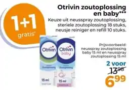 Trekpleister Otrivin zoutoplossing en baby aanbieding
