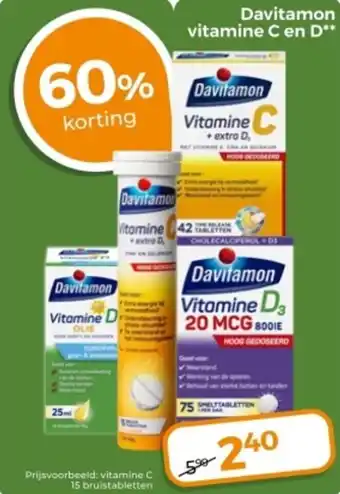 Trekpleister Davitamon vitamine C en D aanbieding
