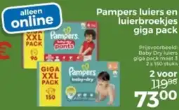 Trekpleister Pampers luiers en luierbroekjes giga pack aanbieding