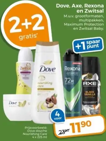 Trekpleister Dove, Axe, Rexona en Zwitsal aanbieding