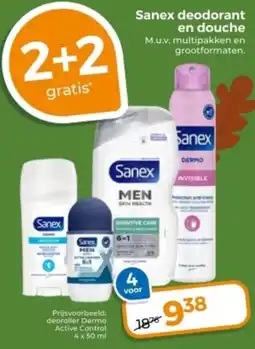 Trekpleister Sanex deodorant en douche aanbieding