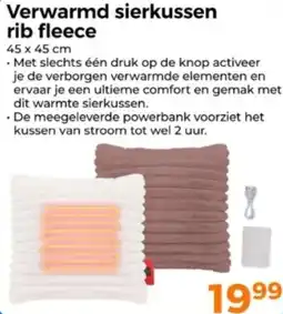 Trekpleister Verwarmd sierkussen rib fleece aanbieding