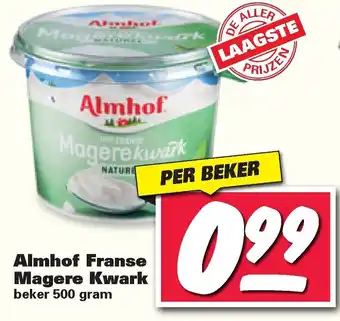 Nettorama Almhof Franse Magere Kwark 500 gram aanbieding