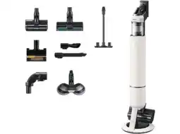 MediaMarkt Samsung Bespoke Jet Ai Lite Pro Extra Steelstofzuiger Vs80f28dgs Incl. Kruimelzuiger Santorini Beige aanbieding