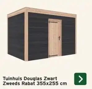 GAMMA Tuinhuis Douglas Zwart Zweeds Rabat aanbieding