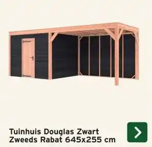 GAMMA Tuinhuis Douglas Zwart Zweeds Rabat aanbieding